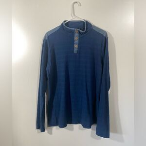 Native Code Men’s Henley Long Sleeve shirt in Navy blue size large